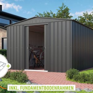 Globel Metallgerätehaus Gartenmanager Dream 1010, anthrazit – Set Globel Metallgerätehaus Gartenmanager Dream 1010, anthrazit – Set