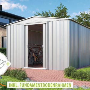 Globel Metallgerätehaus Gartenmanager Dream 1010, silber metallic – Set Globel Metallgerätehaus Gartenmanager Dream 1010, silber metallic – Set