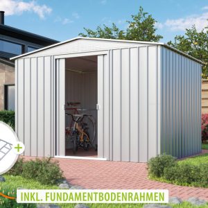 Globel Metallgerätehaus Gartenmanager Dream 108, silber metallic – Set Globel Metallgerätehaus Gartenmanager Dream 108, silber metallic – Set