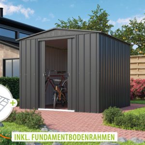Globel Metallgerätehaus Gartenmanager Dream 88, anthrazit – Set