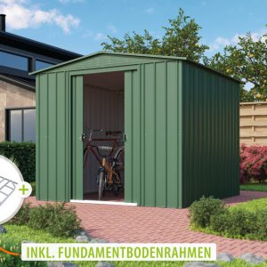 Globel Metallgerätehaus Gartenmanager Dream 88, jade – Set
