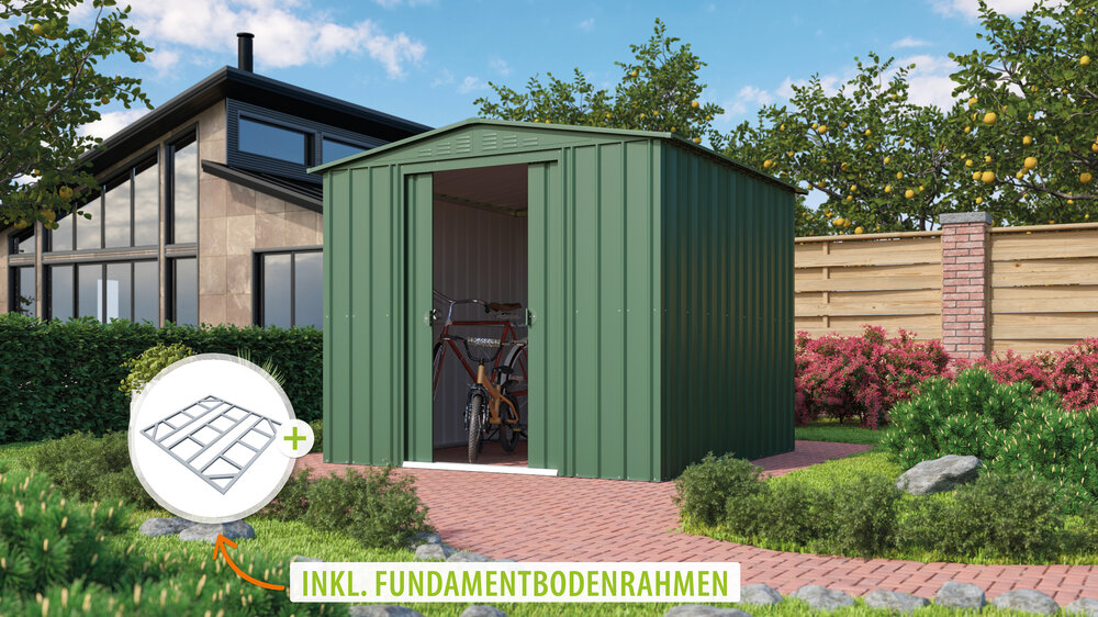 Globel Metallgerätehaus Gartenmanager Dream 88, jade - Set