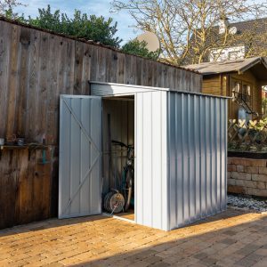 Globel Gerätehaus Wand-Zierde LeanTo 56, silber metallic Globel Gerätehaus Wand-Zierde LeanTo 56, silber metallic
