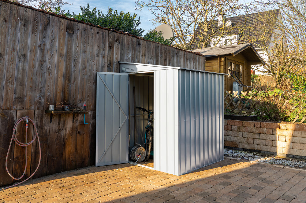 Globel Gerätehaus Wand-Zierde LeanTo 56, silber metallic