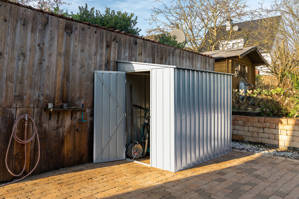 Globel Gerätehaus Wand-Zierde LeanTo 58, silber metallic