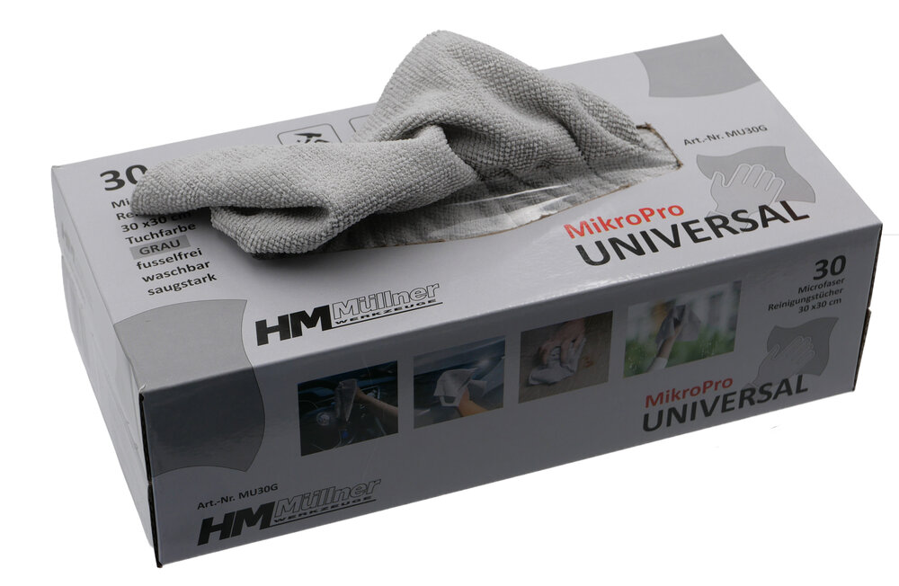 HM MÜLLNER Universal Microfasertuch-Box, grau 30-tlg