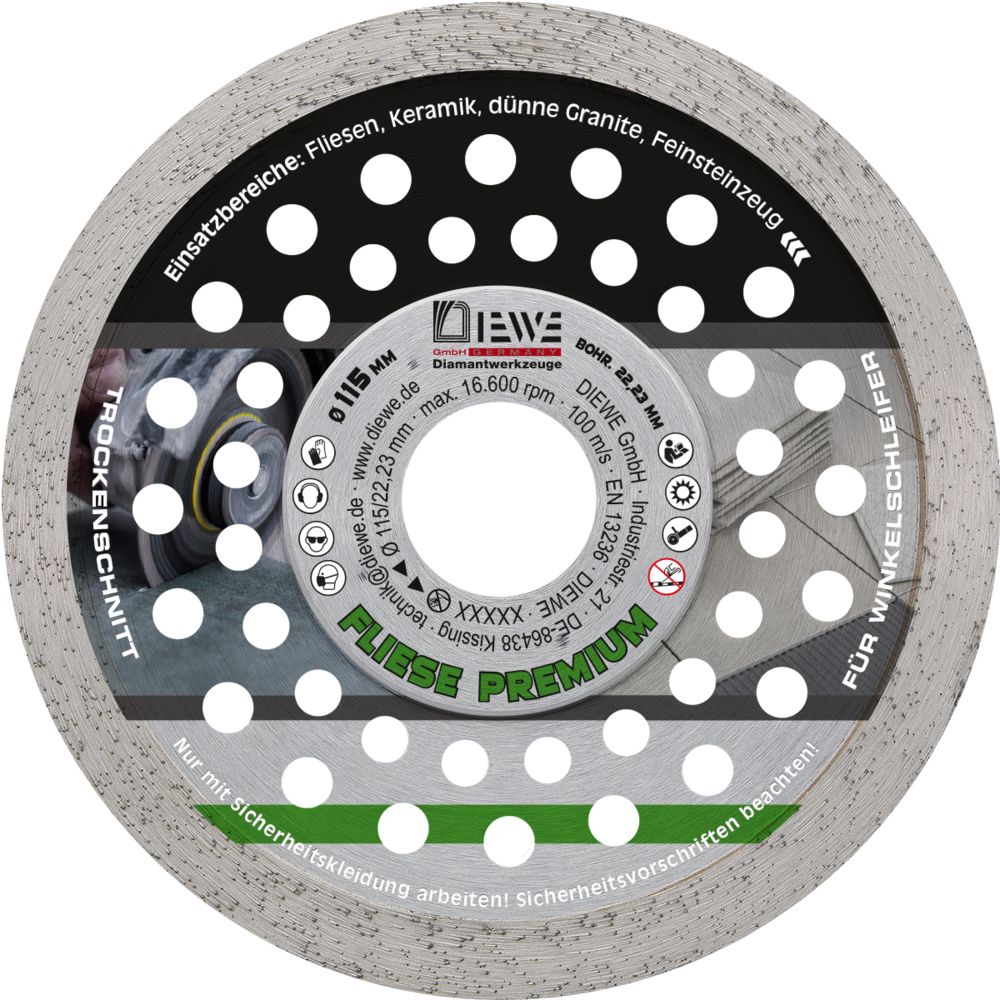 DIEWE Diamant-Trennscheibe Selection Fliese 115 mm Ø