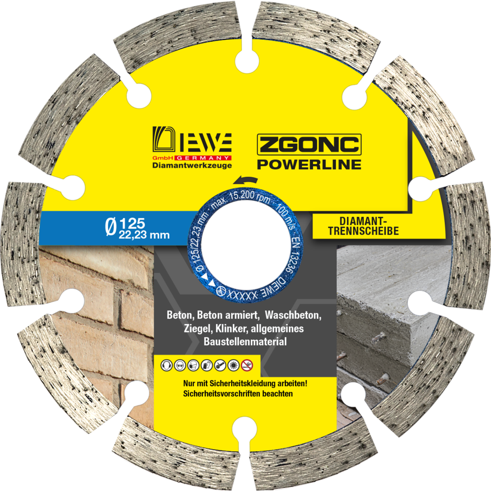 Zgonc Diamanttrennscheibe POWERLINE Universal Beton 125