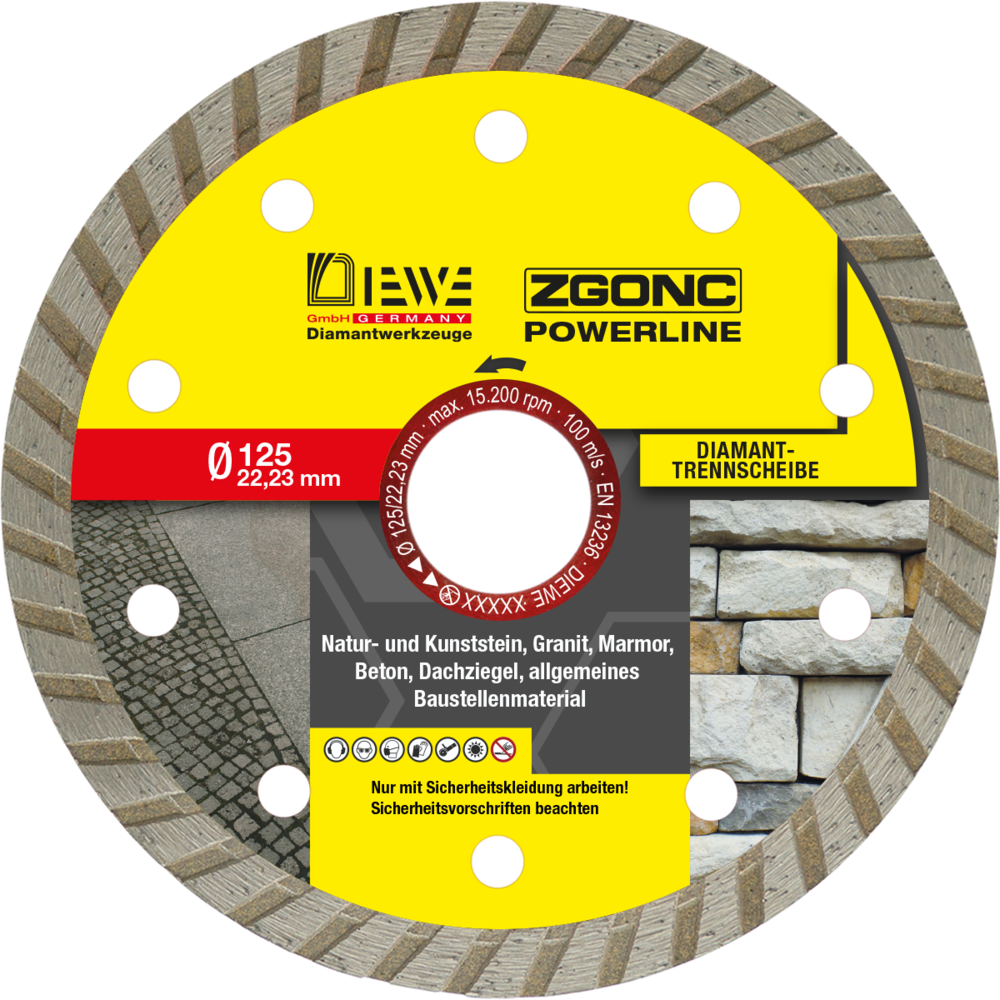 Zgonc Diamanttrennscheibe POWERLINE Stein 125