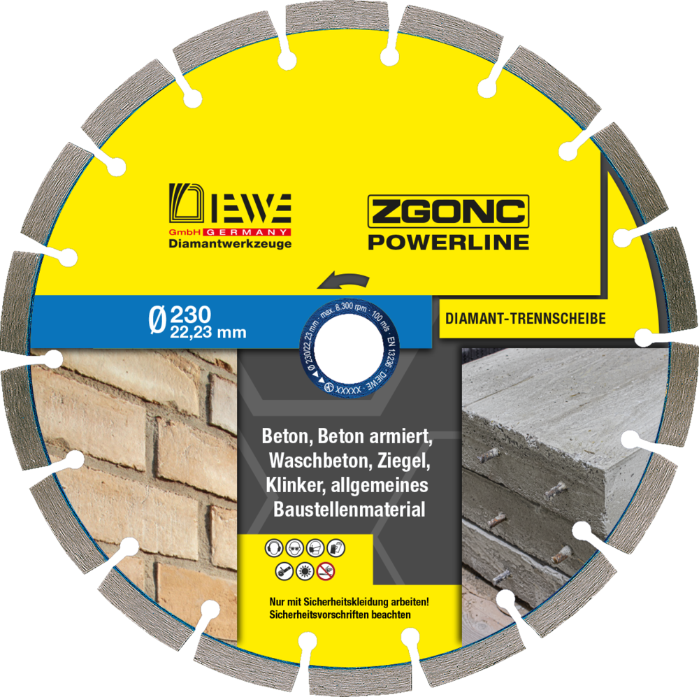 Zgonc Diamanttrennscheibe POWERLINE Universal Beton 230