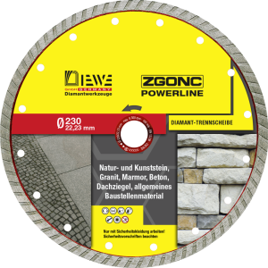 Zgonc Diamanttrennscheibe POWERLINE Stein 230 Zgonc Diamanttrennscheibe POWERLINE Stein 230