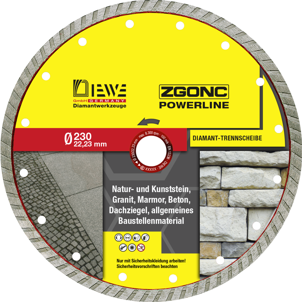 Zgonc Diamanttrennscheibe POWERLINE Stein 230