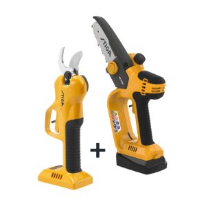 STIGA Akku-Astschere + Gehölzschneider SP 100e Kit STIGA Akku-Astschere + Gehölzschneider SP 100e Kit