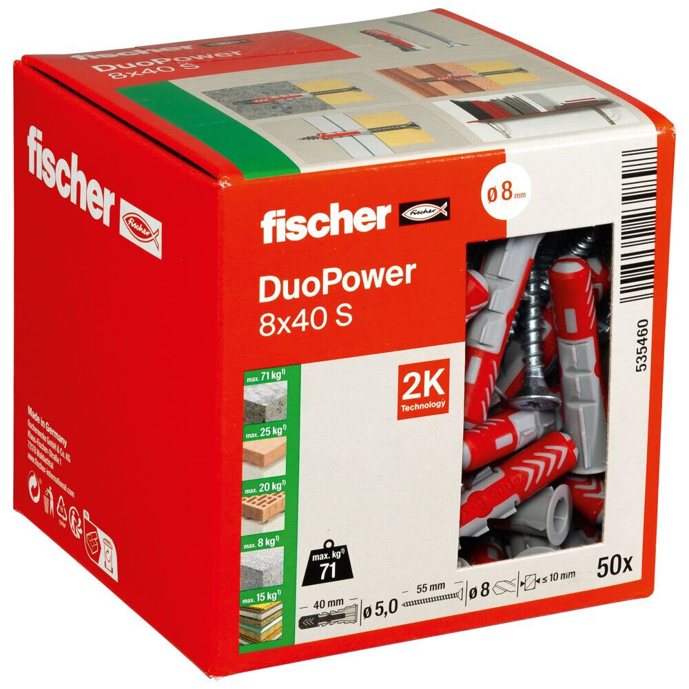 FISCHER fischer DuoPower 8 x 40 S mit Schraube