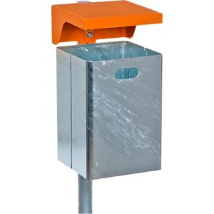 Abfallbehälter aus feuerverzinktem Stahlblech, ohne Ascher, Dreikantschloss, 40 Liter, B 310 x T 360 x H 600 mm, silbermetallic Abfallbehälter aus feuerverzinktem Stahlblech, ohne Ascher, Dreikantschloss, 40 Liter, B 310 x T 360 x H 600 mm, silbermetallic