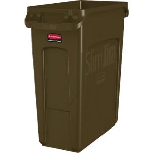 Abfallbehälter Slim Jim®, Kunststoff, Fassungsvermögen 60 Liter, braun Abfallbehälter Slim Jim®, Kunststoff, Fassungsvermögen 60 Liter, braun