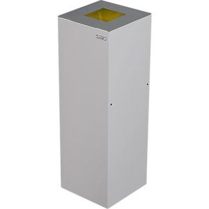 Abfalleimer Alicante, 45 L, selbstlöschend, weiß/alu Abfalleimer Alicante, 45 L, selbstlöschend, weiß/alu