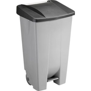Abfalleimer Sunware Basic, 120 l, mit Fuß-Pedal & Rädern, Klappdeckel schwarz Abfalleimer Sunware Basic, 120 l, mit Fuß-Pedal & Rädern, Klappdeckel schwarz