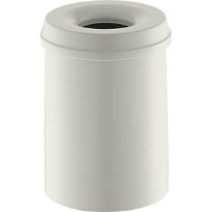 Abfallsammler, für den Innen- & Außenbereich, Volumen 15 l, selbstlöschender Deckel, Ø 255 x H 300 mm, Metall, weiß/weiß Abfallsammler, für den Innen- & Außenbereich, Volumen 15 l, selbstlöschender Deckel, Ø 255 x H 300 mm, Metall, weiß/weiß