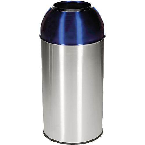 Abfallsammler Orgavente Edelstahl, Volumen 40 l, rund, ø 380 x H 740 mm, für den Innenbereich, blau
