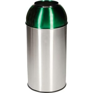 Abfallsammler Orgavente Edelstahl, Volumen 40 l, rund, ø 380 x H 740 mm, für den Innenbereich, grün Abfallsammler Orgavente Edelstahl, Volumen 40 l, rund, ø 380 x H 740 mm, für den Innenbereich, grün