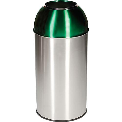 Abfallsammler Orgavente Edelstahl, Volumen 40 l, rund, ø 380 x H 740 mm, für den Innenbereich, grün