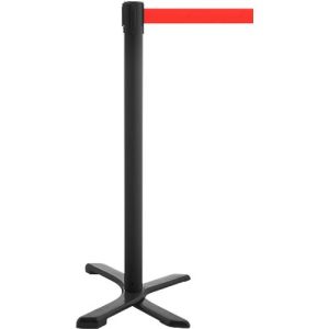 Absperrpfosten GLA 10, L 350 x B 350 x H 1000 mm, mit Kreuzfuß, Gurtauszug 4 m, schwarz Absperrpfosten GLA 10, L 350 x B 350 x H 1000 mm, mit Kreuzfuß, Gurtauszug 4 m, schwarz