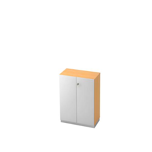 Aktenschrank, 3 OH, B 800 x T 420 mm, Buche-Dekor/silber