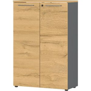 Aktenschrank Agenda Home, 3 OH, abschließbar, B 800 x T 400 x H 1200 mm, Graphit/Eiche Aktenschrank Agenda Home, 3 OH, abschließbar, B 800 x T 400 x H 1200 mm, Graphit/Eiche