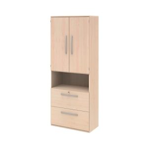 Aktenschrank BARI, 6 OH, 2 Türen, 2 Hängeregister, Zentralverriegelung, B 819 x T 430 x H 2174 mm, Ahorn-Dekor Aktenschrank BARI, 6 OH, 2 Türen, 2 Hängeregister, Zentralverriegelung, B 819 x T 430 x H 2174 mm, Ahorn-Dekor