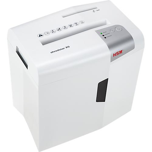 Aktenvernichter HSM shredstar X5, Sicherheitsstufe 4, Partikelschnitt 4,5 x 30 mm, 5 Blatt, weiß-silber