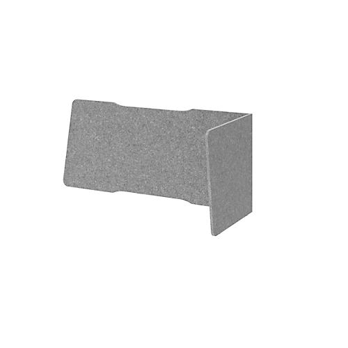Akustik-Trennwand, für Schreibtische, L-Form, Schallabsorberklasse C, Kabelführung, B 1435/1360 x T 650 x H 600 mm, Vlies, grau-meliert