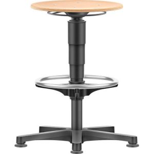 Allround Hocker Bimos, sitzhöhenverstellbar 560-810 mm, mit Gleiter & Fußring, Buche-Schichtholz, langlebig, leicht zu reinigen Allround Hocker Bimos, sitzhöhenverstellbar 560-810 mm, mit Gleiter & Fußring, Buche-Schichtholz, langlebig, leicht zu reinigen