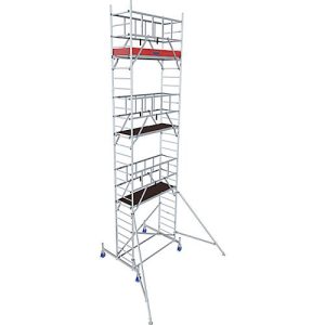 Alu-Fahrgerüst Krause ProTec, 200 kg/m², TÜV-geprüft, gebremste Rollen, L 2000 x B 700 x H 8300 mm Alu-Fahrgerüst Krause ProTec, 200 kg/m², TÜV-geprüft, gebremste Rollen, L 2000 x B 700 x H 8300 mm