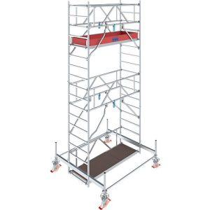 Alu-Fahrgerüst Stabilo Serie 100, 200 kg/m², TÜV-geprüft, gebremste Rollen, B 750 x T 2000 x H 5500 mm Alu-Fahrgerüst Stabilo Serie 100, 200 kg/m², TÜV-geprüft, gebremste Rollen, B 750 x T 2000 x H 5500 mm