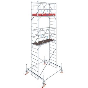 Alu-Fahrgerüst Stabilo Serie 100, 200 kg/m², TÜV-geprüft, gebremste Rollen, B 750 x T 2000 x H 6500 mm Alu-Fahrgerüst Stabilo Serie 100, 200 kg/m², TÜV-geprüft, gebremste Rollen, B 750 x T 2000 x H 6500 mm