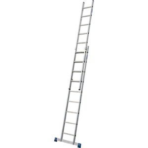 Alu-Schiebeleiter Stabilo, 2teilig, 2 x 9 Sprossen, mit Traverse Alu-Schiebeleiter Stabilo, 2teilig, 2 x 9 Sprossen, mit Traverse