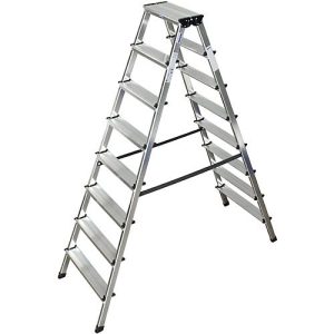 Alu-Stufendoppelleiter, 2 x 8 Stufen Alu-Stufendoppelleiter, 2 x 8 Stufen