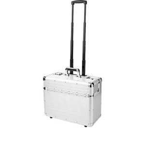 ALUMAXX Pilotenkoffer, mit Tragegriff und Rollen, mit Laptopfach, Aluminium, silber