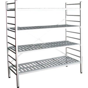Aluminium-Steckregal, Grundfeld, mit 4 Kunststoff-Rost-Fachböden, H 1800 x B 1200 x T 400 mm Aluminium-Steckregal, Grundfeld, mit 4 Kunststoff-Rost-Fachböden, H 1800 x B 1200 x T 400 mm
