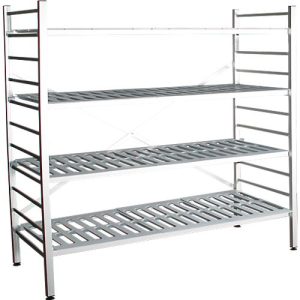Aluminium-Steckregal, Grundfeld, mit 4 Kunststoff-Rost-Fachböden, H 1800 x B 1500 x T 400 mm Aluminium-Steckregal, Grundfeld, mit 4 Kunststoff-Rost-Fachböden, H 1800 x B 1500 x T 400 mm
