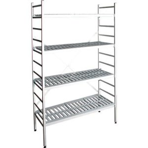 Aluminium-Steckregal, Grundfeld, mit 4 Kunststoff-Rost-Fachböden, H 1800 x B 800 x T 400 mm Aluminium-Steckregal, Grundfeld, mit 4 Kunststoff-Rost-Fachböden, H 1800 x B 800 x T 400 mm