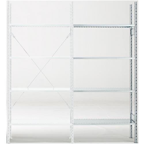 Anbauregal, 4 Böden, H 2278 x B 1055 x T 600 mm, verzinkt