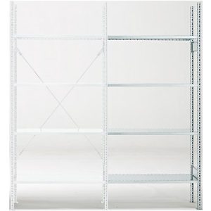 Anbauregal, 4 Böden, H 2278 x B 1055 x T 800 mm, verzinkt