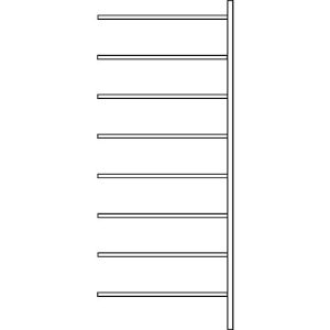 Anbauregal R 3000, 8 Böden, B 1025 mm x T 400 mm, Böden verzinkt