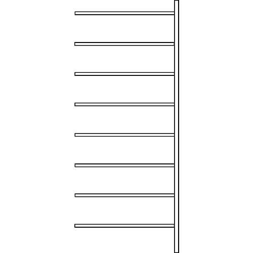Anbauregal R 3000, 8 Böden, B 1025 mm x T 500 mm, Böden lackiert