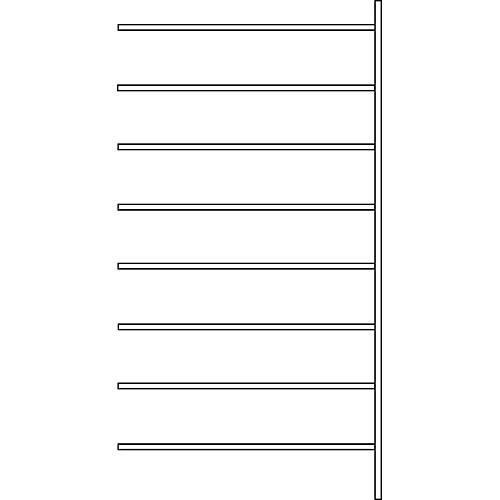 Anbauregal R 3000, 8 Böden, B 1315 mm x T 400 mm, Böden verzinkt