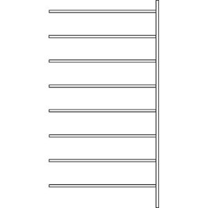 Anbauregal R 3000, 8 Böden, B 1315 mm x T 500 mm, Böden verzinkt