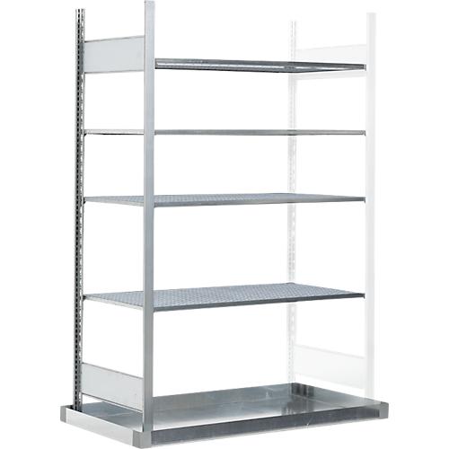 Anbauregal REG-B 1364 für Gefahrstoffregal asecos REG-B 1364, B 1310 x T 725 x H 2000 mm, mit 57 l Bodenauffangwanne und 4 Stahl-Gitterostböden