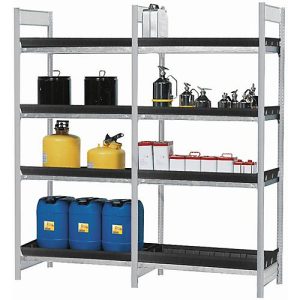 Anbauregal RSW 1064 für Gefahrstoffregal asecos RSW 1064, B 1010 x T 640 x H 2000 mm, 4 höhenverstellbare 28 l PE-Auffangwannen Anbauregal RSW 1064 für Gefahrstoffregal asecos RSW 1064, B 1010 x T 640 x H 2000 mm, 4 höhenverstellbare 28 l PE-Auffangwannen